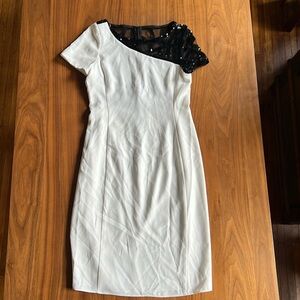 Angel Sanchez Sequined Short Sleeved cocktail dress